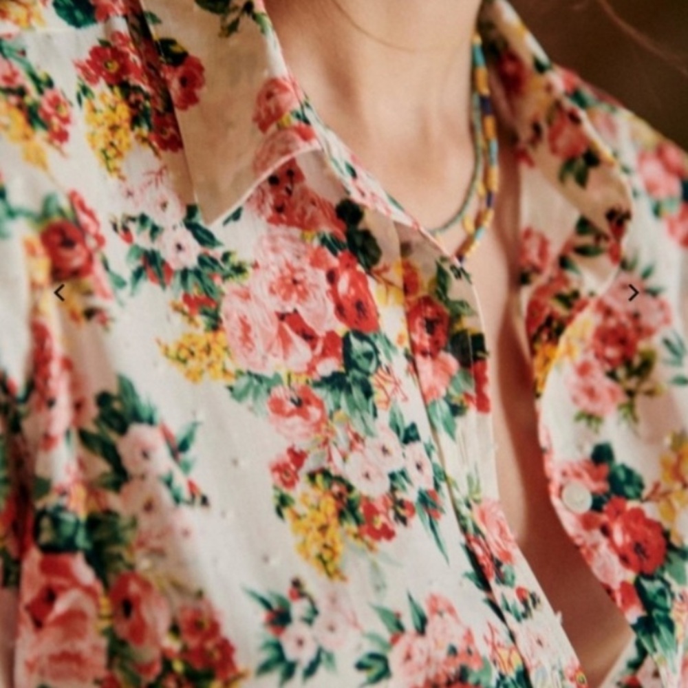 COPY - SEZANE PIERRO SHIRT BOUQUET DE ROSE Size 38